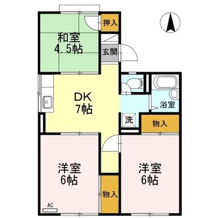 コーポ下河原Ａの物件間取画像